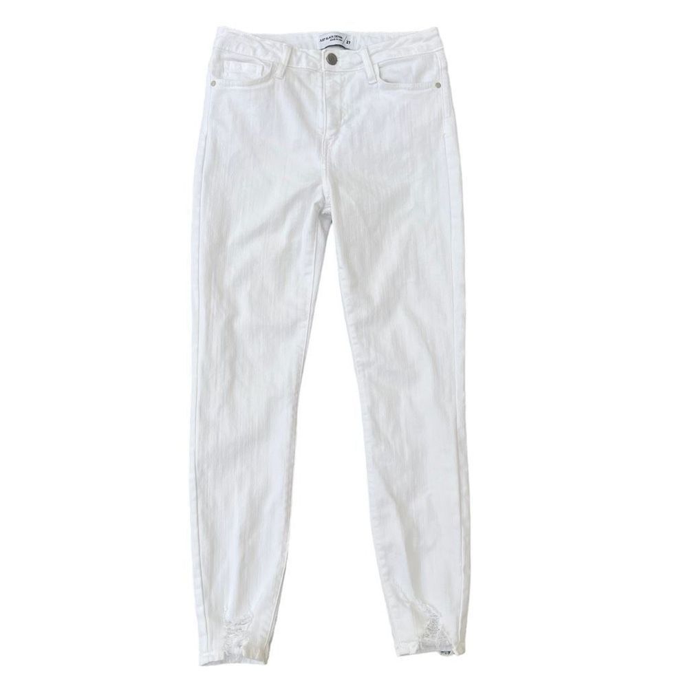 Just Black Denim Skinny Crop Jeans Distressed Women's Size 27 White